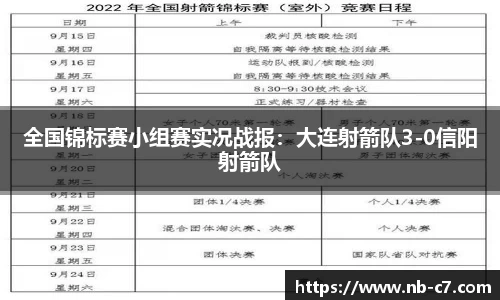 全国锦标赛小组赛实况战报：大连射箭队3-0信阳射箭队